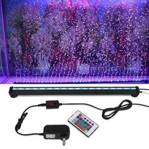 SZMiNiLED Submersible Aquarium Light, Fish Tank Light with Air Bubble Hole, RGB Color Changing Brightness Adjustable IP68 Waterproof Remote Control LED Light for Aquarium Fish Tank