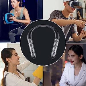 Gardway Portable Bluetooth Speakers, Neckband Bluetooth Speakers with Built-in TF Card,Wearable Wireless Speaker CVC 8.0 Noise Cancelling 3D Sound Personal Sport Speaker with Mic (Black 2023)