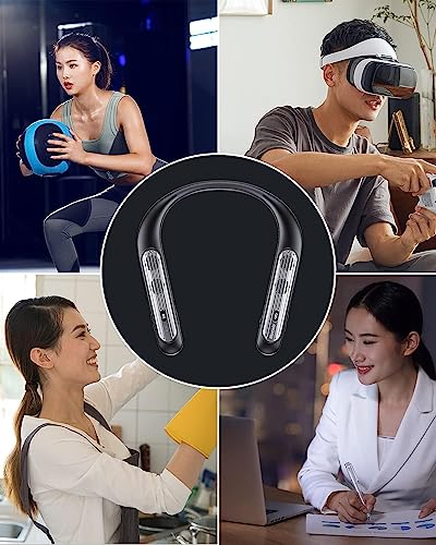 Gardway Portable Bluetooth Speakers, Neckband Bluetooth Speakers with Built-in TF Card,Wearable Wireless Speaker CVC 8.0 Noise Cancelling 3D Sound Personal Sport Speaker with Mic (Black 2023)