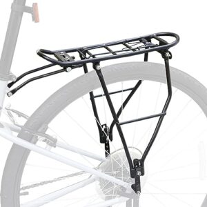 weerock bike rear rack 55lb load bearing capacity luggage carrier, height adjustable bike cargo rack suits for 24-28 inch bike, black