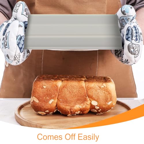 Silicone Bread Loaf Pan, 2 Pack Loaf Pans for Baking Bread, Non-Stick Silicone Baking Mold Easy Release for Homemade Breads, Cakes, Quiche Omelets, Meatloaf, etc. -8.2” X 3.3” X 2.7” (Grey+Grey)