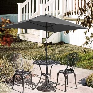 AMMSUN 6.5 x 4.5ft Rectangular Patio Umbrella Outdoor Table Umbrella Steel Pole and Fiberglass Ribs, Grey