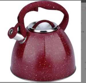 tea kettle stovetop whistling teapot 3l whistling tea kettle stainless steel stovetop teapot whistle kettle with heat resistant handle whistle kettle stove top kettle (color : red, size : 22 * 25cm)