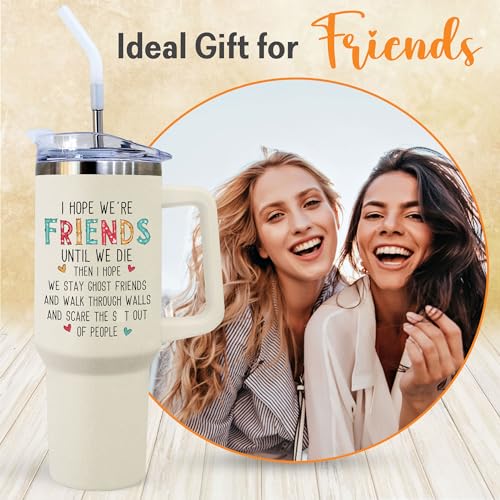 LIZAVY Best Friend Birthday Gifts - Best Friend Gift for Women - Funny Birthday Gifts for Women, Bestie Gifts for Women, Best Friend Gift Ideas, Christmas Gifts for Friends - 40Oz Tumbler with Handle