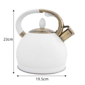 Teapot for Stovetop 3.5L Whistling Kettle Electroplating Bronze Handle Whistling Kettle For Gas Stove Universal Teapot Kettle Heat Water Tea Kettle (Color : Red, Size : 3.5L)