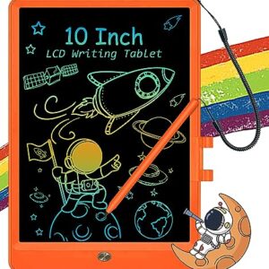 LCD Writing Tablet for Kids, 10 Inch Electronic Doodle Board Drawing Tablet, Erasable Reusable Colorful Drawing Pads, Educational and Learning Toy Gifts for 3 4 5 6 7 8 Years Old Girls Boys (Orange)