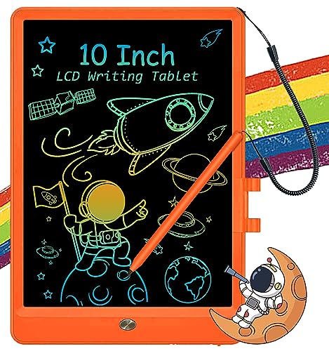 LCD Writing Tablet for Kids, 10 Inch Electronic Doodle Board Drawing Tablet, Erasable Reusable Colorful Drawing Pads, Educational and Learning Toy Gifts for 3 4 5 6 7 8 Years Old Girls Boys (Orange)