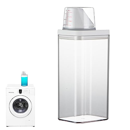 Laundry Detergent Dispenser | Washing Powder Dispenser with Measuring Cup,Reusable Empty Bottles Laundry Washing Up Powder Container Soap Detergents Storage Box for Bathroom Washroom