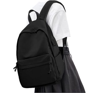 vecave lightweight backpack for women men, travel casual daypack laptop rucksack, waterproof college high secondary bookbag daily bag, black