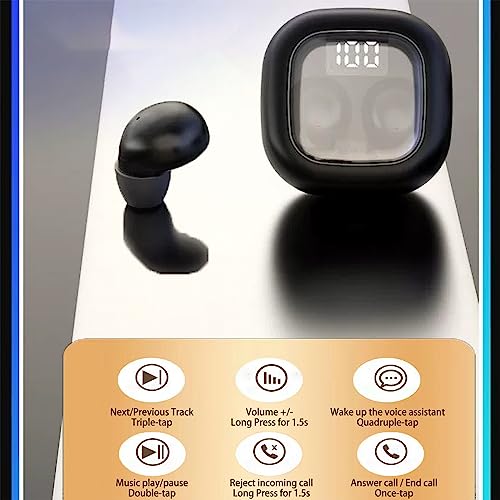 Xmenha Wireless Invisible Ultra Small Bluetooth Smallest Earbuds for Sleep Hidden Ear Buds Sleep Invisible Earbuds Wireless Bluetooth Hidden Sleeping Earbuds for Side Sleepers Micro Earphones