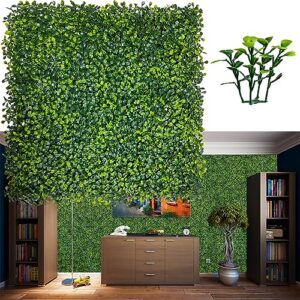 odtory artificial boxwood wall panels,20 x 20 in 16p uv-anti yellow-green color faux greenery grass wall backdrop panels for indoor outdoor wall decor & ivy fence covering privacy
