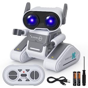 DoDoMagxanadu Robot Toys, Remote Control Robot Toy for Kids, RC Robots for Kids with LED Eyes and Music, Gift for Boys and Girls Ages 3+ Years (White)