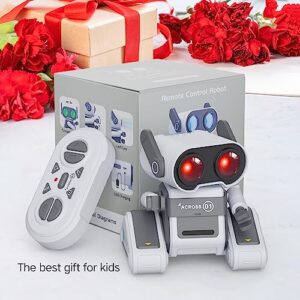 DoDoMagxanadu Robot Toys, Remote Control Robot Toy for Kids, RC Robots for Kids with LED Eyes and Music, Gift for Boys and Girls Ages 3+ Years (White)