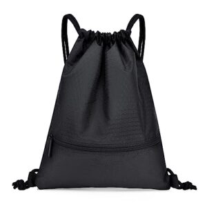 bealuffe drawstring backpack sackpack string bag sports gym bag with zip pocket for men women