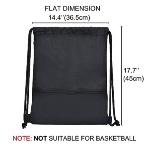 Bealuffe Drawstring Backpack Sackpack String Bag Sports Gym Bag with Zip Pocket for Men Women