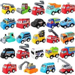 juuxncgv 24pcs pull back city cars toys,mini model vehicle set,mini play truck bulk for party favors,christmas,toddlers,easter,gift