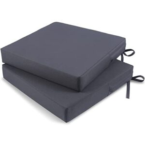 tromlycs outdoor cushions for patio furniture chair cushions set of 2 seat 22x22 inch outside waterproof with ties square dark grey