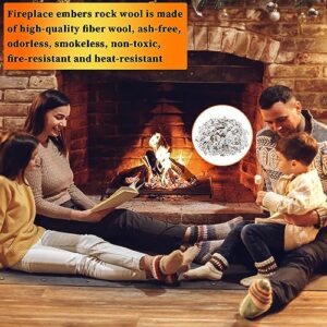 Frienda 12 oz Glowing Embers Rock Wool Mixed with Vermiculite Crackling Ash for Gas Fireplace Realistic Fake Coals for Indoor Vented Gas Fireplace Gas Log Sets Insert Fire Pit Stoves
