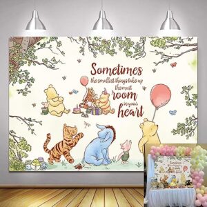 classic bear backdrop cartoon animal honey bear forest friends 1st birthday photography background banner boy girls newborn baby shower party decorations supplies (8x6ft)