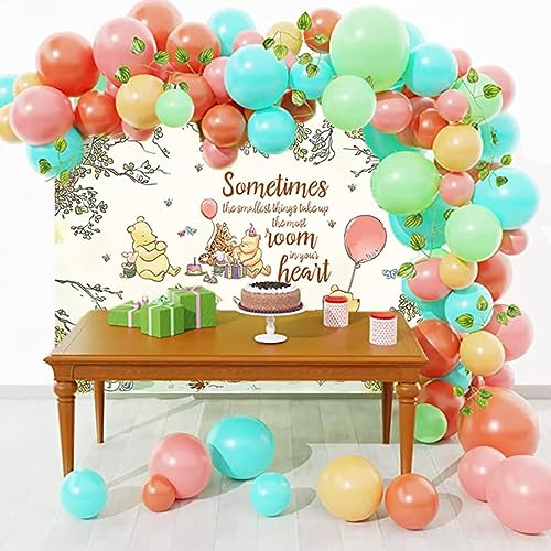 Classic Bear Backdrop Cartoon Animal Honey Bear Forest Friends 1st Birthday Photography Background Banner Boy Girls Newborn Baby Shower Party Decorations Supplies (8x6ft)