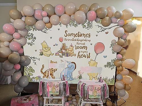 Classic Bear Backdrop Cartoon Animal Honey Bear Forest Friends 1st Birthday Photography Background Banner Boy Girls Newborn Baby Shower Party Decorations Supplies (8x6ft)