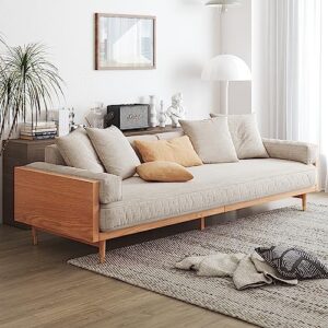 jasiway modern 3 seater sofa, upholstered fabric sofa, solid wood frame large sofa for living room
