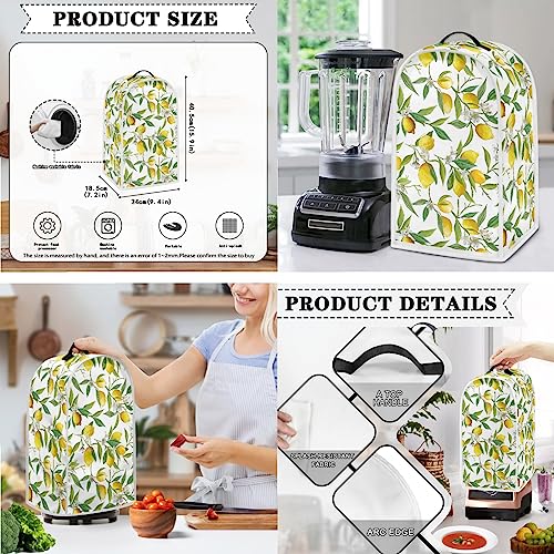 Jiueut Lemon Print Toaster Cover 4 Slice Bread Toaster and Blender Dustproof Cover, Waterproof Stand Mixer Protectors Universal for Food Processors, Kitchen Appliance Anti Fingerprint Protection