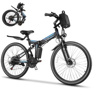 vivi electric bike for adults 26"/20" ebike, 500w folding electric bike, 20mph adult electric bicycles with removable 48v battery, up to 50miles range, cruise control, dual shock absorber