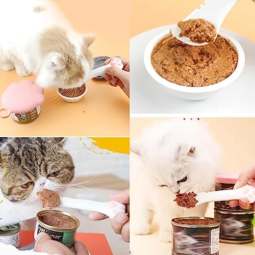 2pcs Manual Can Opener, Cat Jar Opener, Comfortable and Convenient Cat Paw Design Multifunction Pet Canned Spoon Cat Paw Can Opener for Pet Food Can Supplies