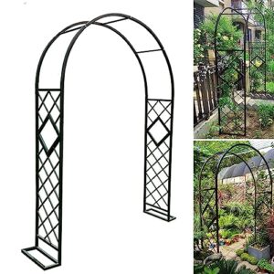 garden arch for climbing plants black metal garden archway for outdoor grape vines rose trellis metal iron wide 1.4m 1.8m 2.2m 3m 3.4m (color : black, size : 102" w x 91" h)
