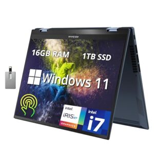 asus zenbook s 13 flip 2-in-1 laptop, 13.3'' 2.8k touchscreen, intel core i7-1260p, 16gb lpddr5, 1tb ssd, intel iris xe graphics, backlit keyboard, fhd camera, wifi 6e, win 11, blue, 32gb usb card