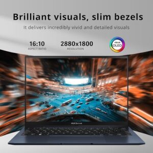 asus Zenbook S 13 Flip 2-in-1 Laptop, 13.3'' 2.8K Touchscreen, Intel Core i7-1260P, 16GB LPDDR5, 1TB SSD, Intel Iris Xe Graphics, Backlit Keyboard, FHD Camera, WiFi 6E, Win 11, Blue, 32GB USB Card