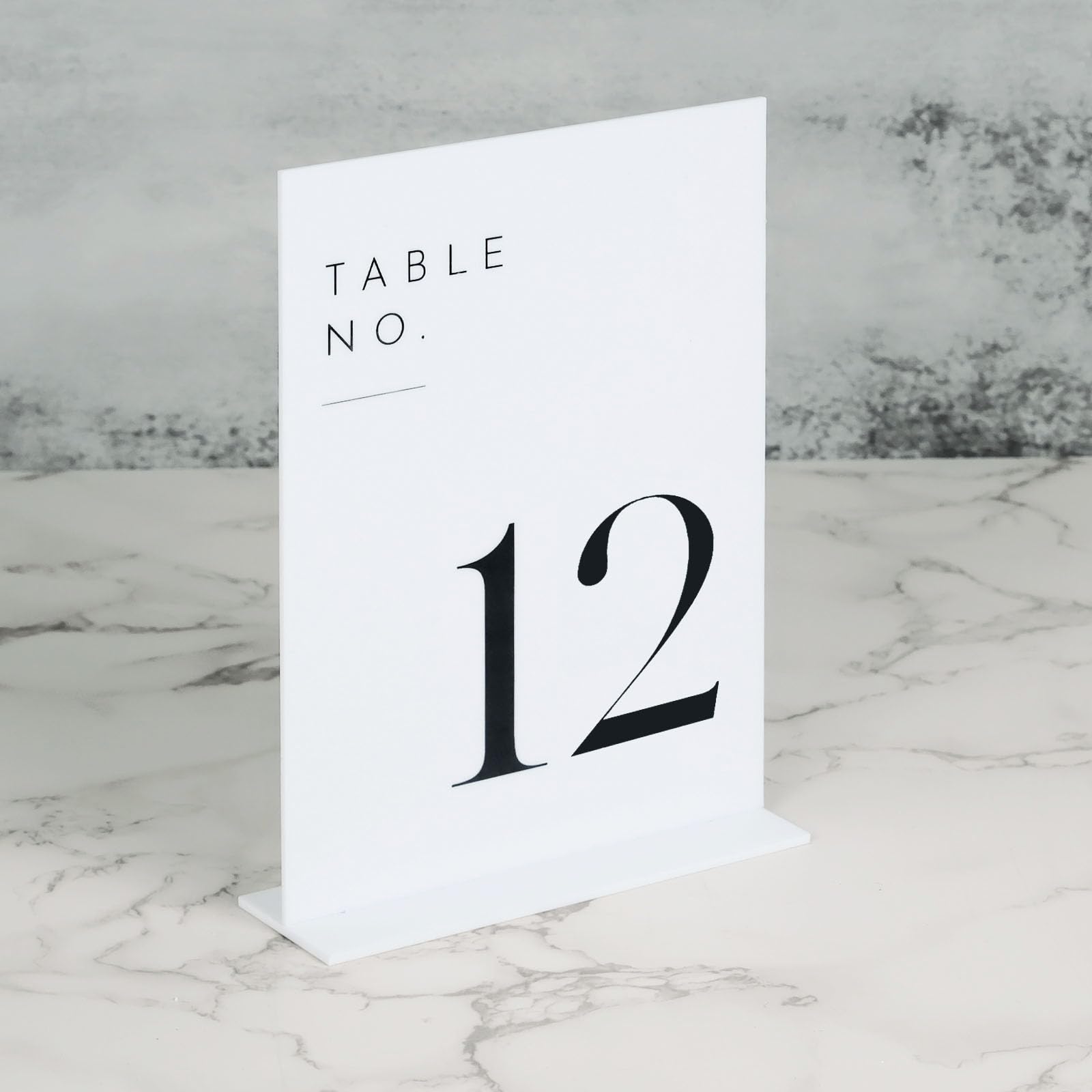 JINMURY Acrylic Wedding Table Numbers 1-15 with Stands, 15 Pack 5"x7" Acrylic Table Number Signs and Holders White Acrylic Table Numbers for Wedding Reception, Party, Anniversary, Event