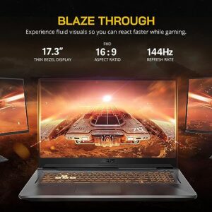 asus 2022 TUF A17 17.3'' 144Hz FHD Gaming Laptop, AMD Ryzen 5 4600H, NVIDIA GeForce GTX 1650, 16GB RAM, 512GB PCIe SSD, RGB Backlit Keyboard, Win 11 Pro, Bonfire Black, 32GB Snowbell USB Card