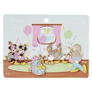Loungefly Mickey Mouse and Friends Birthday Celebration 4pc Pin Set