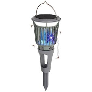 wisely enhanced solar zapper w. lanterns/auto on & off/removable spikes – 1pk-blue