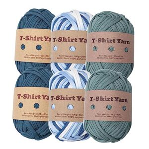 6pcs t shirt yarn knitting yarn tubular yarn bag making supplies for crochet blanket, style a