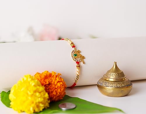 Shree Krishna Rakhi for Brother Rakshabandhan Thread/Raksha Bandhan Rakhi (Design 7, Standard)