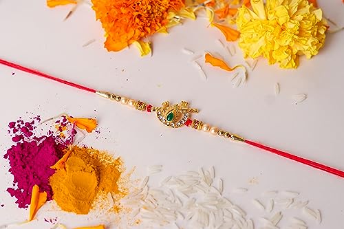 Shree Krishna Rakhi for Brother Rakshabandhan Thread/Raksha Bandhan Rakhi (Design 7, Standard)