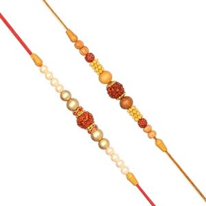 Chandan Simple Rakhi for Brother Small Bro Rakshabandhan Thread/Raksha Bandhan Rakhi (Design 4, Standard)