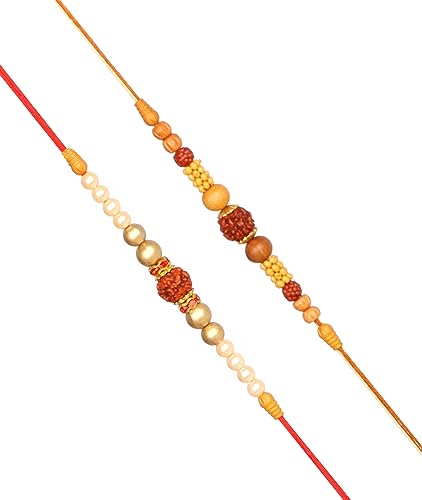 Chandan Simple Rakhi for Brother Small Bro Rakshabandhan Thread/Raksha Bandhan Rakhi (Design 4, Standard)