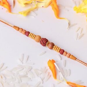 Chandan Simple Rakhi for Brother Small Bro Rakshabandhan Thread/Raksha Bandhan Rakhi (Design 4, Standard)