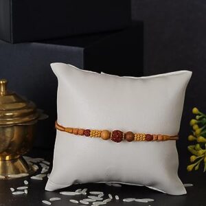 Chandan Simple Rakhi for Brother Small Bro Rakshabandhan Thread/Raksha Bandhan Rakhi (Design 4, Standard)