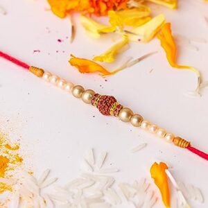 Chandan Simple Rakhi for Brother Small Bro Rakshabandhan Thread/Raksha Bandhan Rakhi (Design 4, Standard)