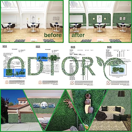 ODTORY Artificial Grass Wall Backdrop Panels,10 X 10 in 12P(8.4 sqft) UV-Anti Greenery Boxwood Panels for Indoor Outdoor Green Wall Decor & Ivy Fence Covering Privacy