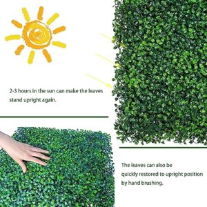 ODTORY Artificial Grass Wall Backdrop Panels,10 X 10 in 12P(8.4 sqft) UV-Anti Greenery Boxwood Panels for Indoor Outdoor Green Wall Decor & Ivy Fence Covering Privacy
