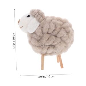 VOSAREA Little Sheep Ornament Office Desk Decor Christmas Tree Ornaments Christmas Ornament Xmas Table Centerpiece Desk Christmas Decor Stand Lamb Plush Wool Felt Sheep Doll Christmas