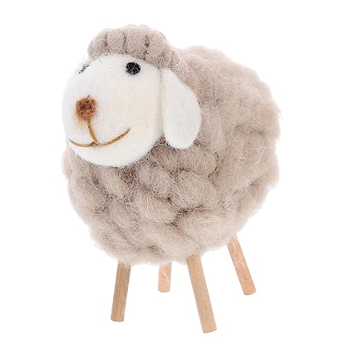 VOSAREA Little Sheep Ornament Office Desk Decor Christmas Tree Ornaments Christmas Ornament Xmas Table Centerpiece Desk Christmas Decor Stand Lamb Plush Wool Felt Sheep Doll Christmas