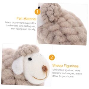 VOSAREA Little Sheep Ornament Office Desk Decor Christmas Tree Ornaments Christmas Ornament Xmas Table Centerpiece Desk Christmas Decor Stand Lamb Plush Wool Felt Sheep Doll Christmas