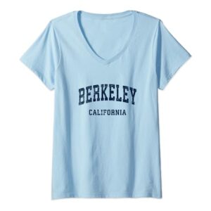 Berkeley California CA Vintage Athletic Sports Design V-Neck T-Shirt